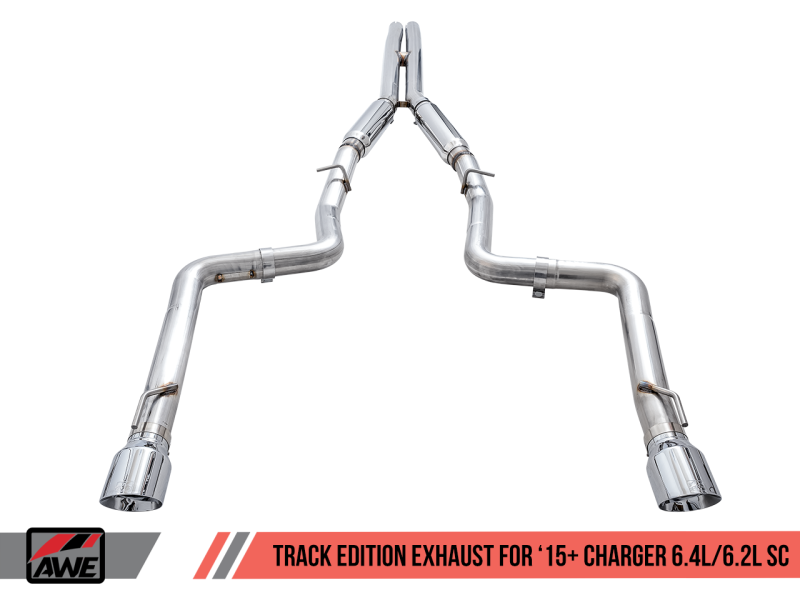 AWE Tuning 2015+ Dodge Charger 6.4L/6.2L Supercharged Track Edition Exhaust - Diamond Black Tips-thumbmail-2