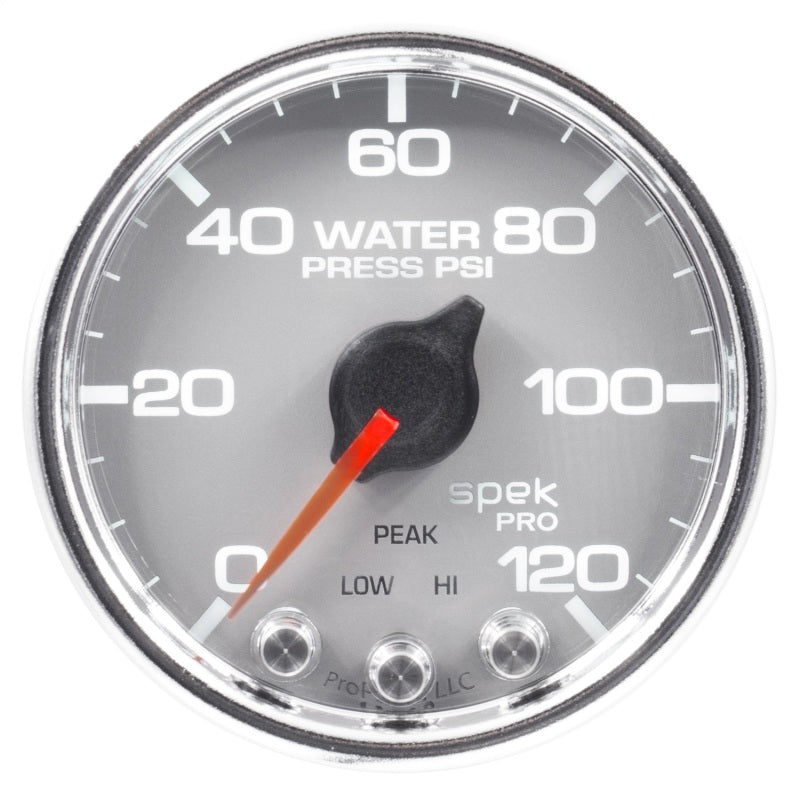 Autometer Spek-Pro Gauge Water Press 2 1/16in 120psi Stepper Motor W/Peak & Warn Slvr/Chrm-thumbmail-1