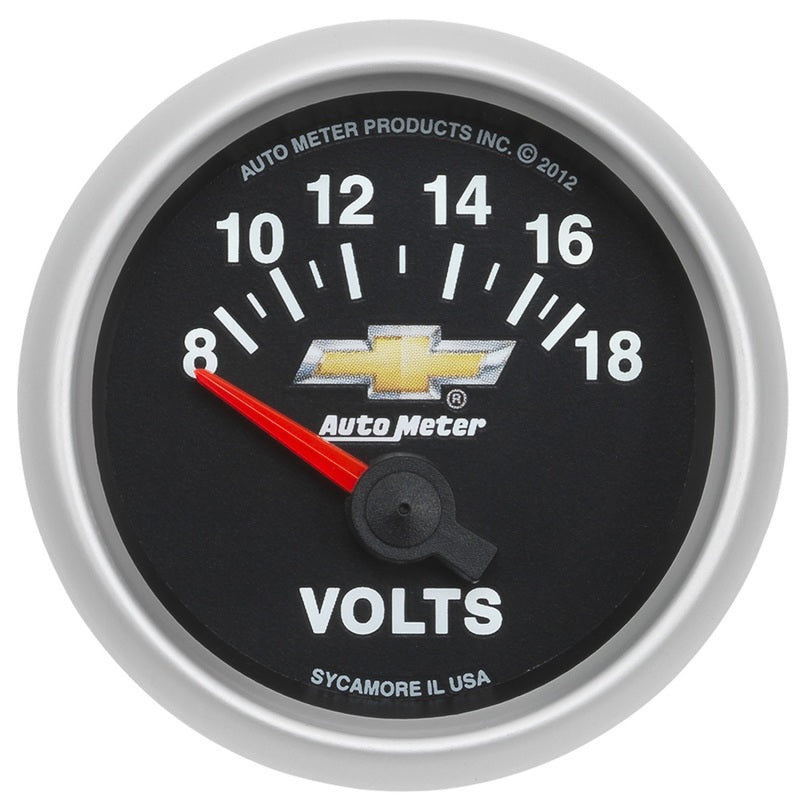 AutoMeter Gauge Voltmeter 2-1/16in. 18V Electric Chevy Gold Bowtie-thumbmail-1