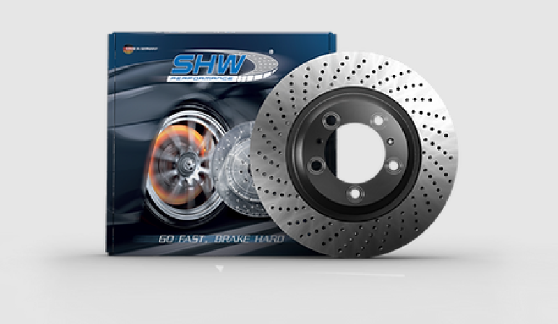 SHW 2016 Porsche Boxster Spyder 3.8L w/o Ceramic Brakes Right Rear Cross-Drilled MB Brake Rotor-thumbmail-2