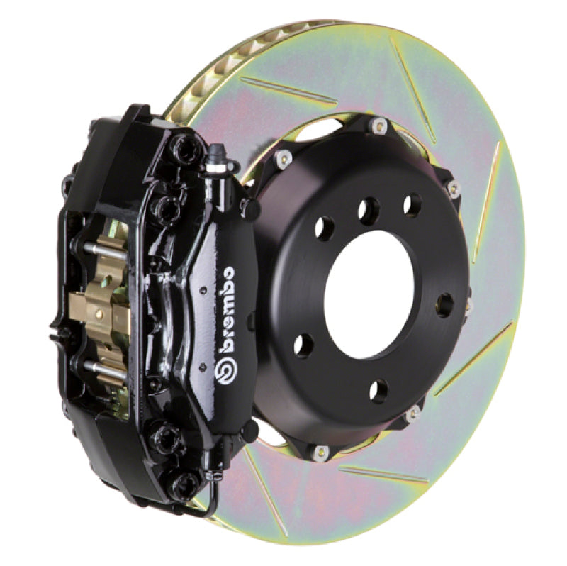 Brembo 01-07 C-Class Rear GT BBK 4 Piston Cast 2pc 328x28 2pc Rotor Slotted Type1-Black-thumbmail-1