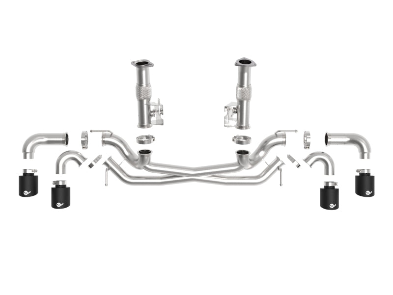 aFe MACH Force-Xp 3in to 2-1/2in 304SS Cat-Back (No Muff.) 2020 Chevy Corvette (C8) 6.2L - Black Tip-thumbmail-5