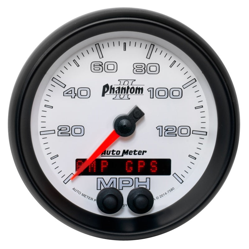 Autometer Phantom II 3-3/8in 0-140MPH In-Dash Electronic GPS Programmable Speedometer-thumbmail-1