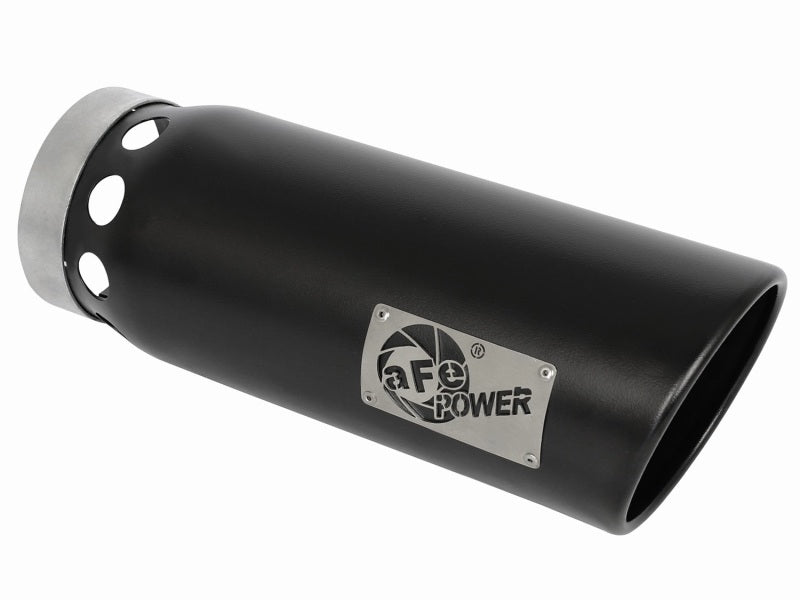 aFe MACHForce XP Cat-Back SS-304 5in Interooled Exhaust Tip 5in In x 6in Outx16inL Bolt-On Right Blk-thumbmail-1