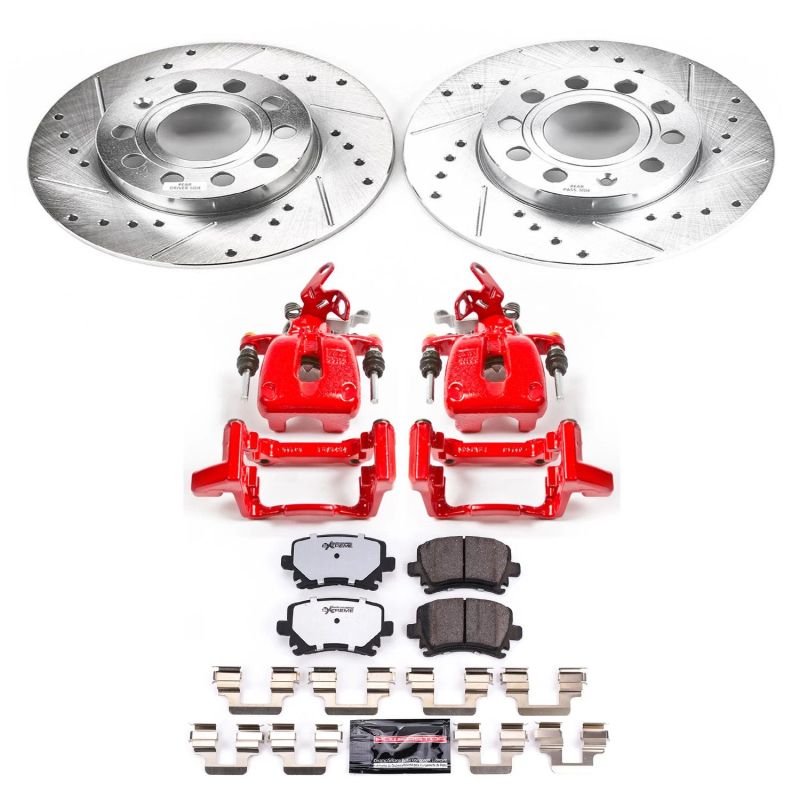 Power Stop 2008 Audi A3 Rear Z26 Street Warrior Brake Kit w/Calipers-thumbmail-1
