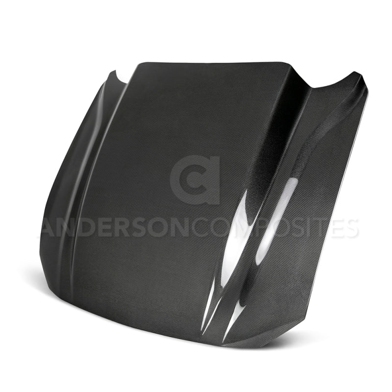 Anderson Composites 2018 Ford Mustang Double Sided Type-CJ 4in Carbon Fiber Cowl Hood-thumbmail-1