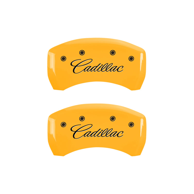 MGP 4 Caliper Covers Engraved Front Cursive/Cadillac Engraved Rear CTS4 Black finish silver ch-thumbmail-4
