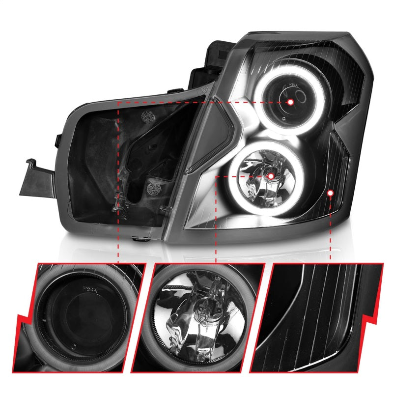 ANZO 2003-2007 Cadillac Cts Projector Headlights w/ Halo Black (CCFL)-thumbmail-5
