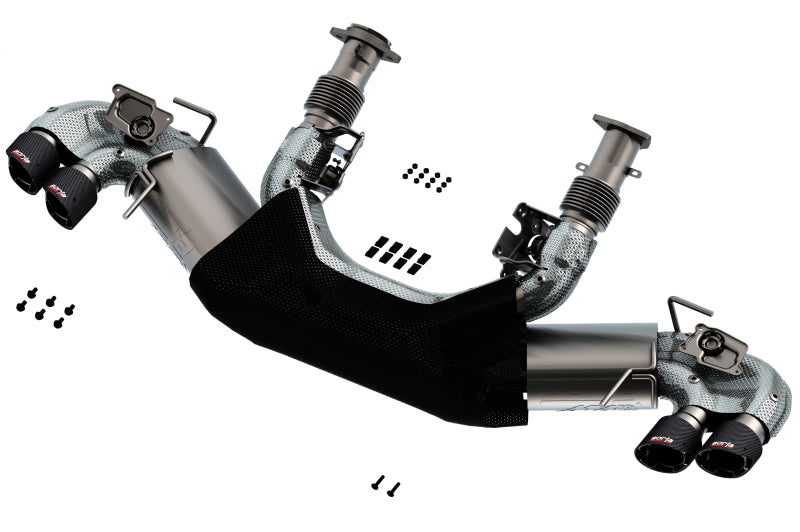 Borla 2020 Chevrolet Corvette C8 6.2L ATAK 3in Exhaust System Dual Round Angle Cut Carbon Fiber Tips-thumbmail-1