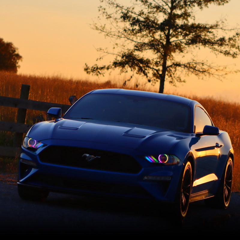 Oracle 18-21 Ford Mustang Dynamic DRL Upgrade w/ Halo Kit & Sequential Turn Signal - ColorSHIFT-thumbmail-5