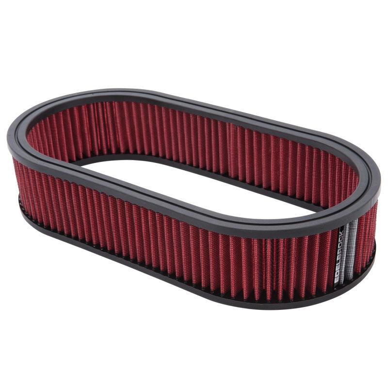 Edelbrock Air Cleaner Element Oval 2 5In Tall Red w/ White Strip-thumbmail-3