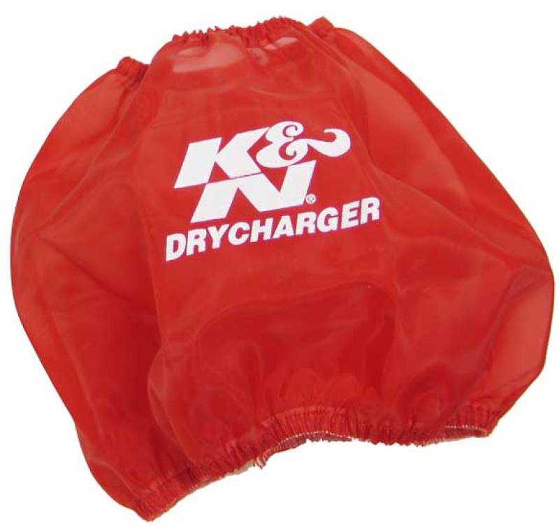 K&N Round Tapered Drycharger Air Filter Wrap Red 7.5in Base ID / 4.5in Top ID / 6in Height-thumbmail-1