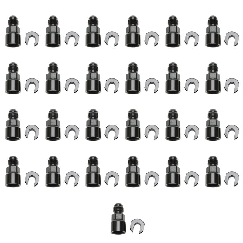Russell Performance Adapter -6 AN Male to 5/16in Quick Disconnect Female Screw - Black (Bulk Pkg 25)