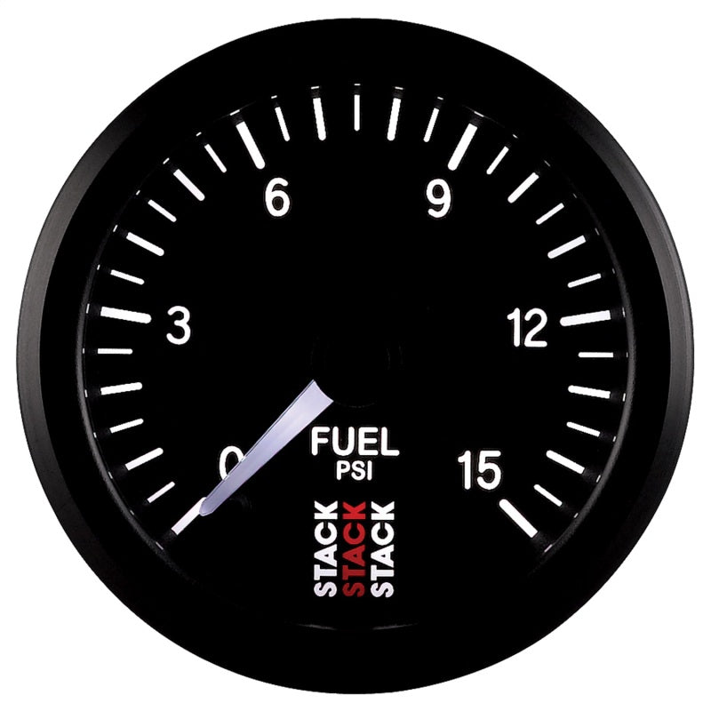 Autometer Stack 52mm 0-15 PSI 1/8in NPTF Male Pro Stepper Motor Fuel Pressure Gauge - Black-thumbmail-3