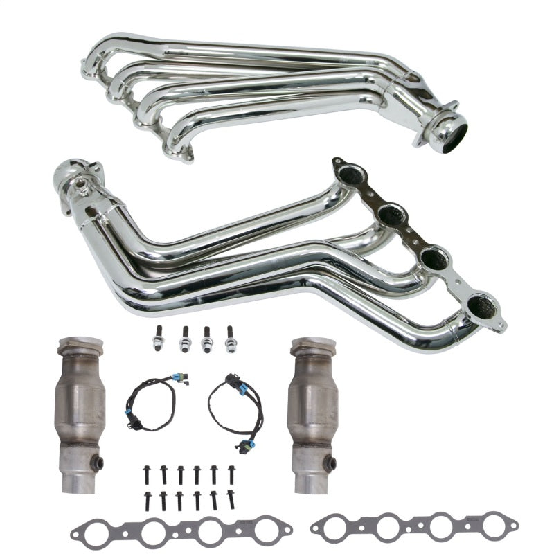 BBK 10-15 Camaro LS3 L99 Long Tube Exhaust Headers With Converters - 1-3/4 Chrome-thumbmail-2