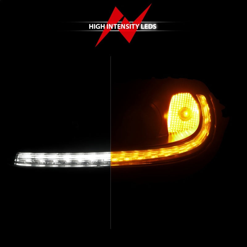 ANZO 05-13 Chevrolet Corvette Projector Headlights w/switchback & Sequential LED - Black Amber-thumbmail-3