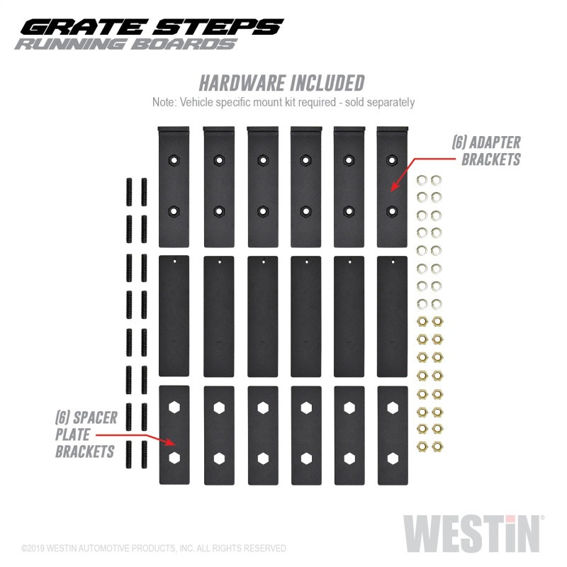 Westin Grate Steps Running Boards 68 in - Textured Black-thumbmail-7