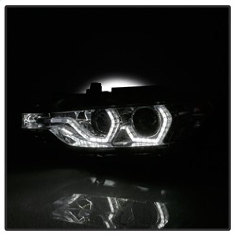 Spyder 12-14 BMW F30 3 Series 4DR Projector Headlights - LED DRL - Smoke (PRO-YD-BMWF3012-DRL-SM)