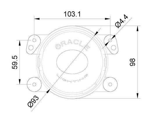 Oracle 100mm 15W Driving Beam LED Emitter - 6000K