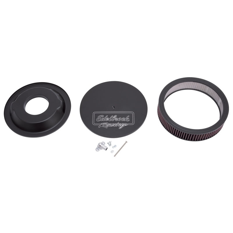 Edelbrock Air Cleaner Victor Series Round Aluminum Top Cloth Element 14In Dia X 3 125In Black-thumbmail-2