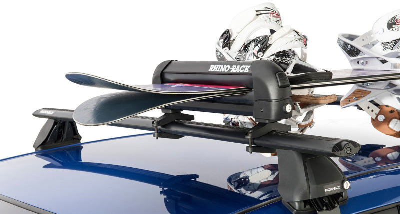 Rhino-Rack Universal Ski/Snowboard Carrier - Fits 3 Pairs of Skis or 2 Snowboards - Black-thumbmail-1