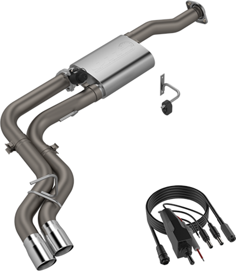 QTP 15-18 Ford F-150 CC/EC Standard Bed 304SS Screamer Cat-Back Exhaust w/3in Tips-thumbmail-1