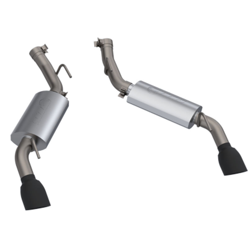 QTP 14-15 Chevrolet Camaro SS 6.2L 304SS AR3 Axle Back Exhaust w/4.5in Black Tips-thumbmail-1