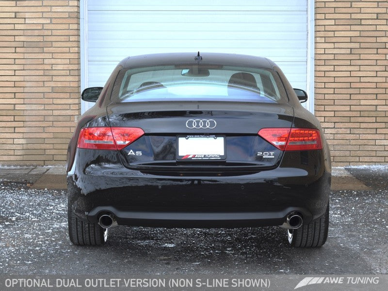 AWE Tuning Audi B8 A5 2.0T Touring Edition Exhaust - Dual Outlet Polished Silver Tips-thumbmail-1
