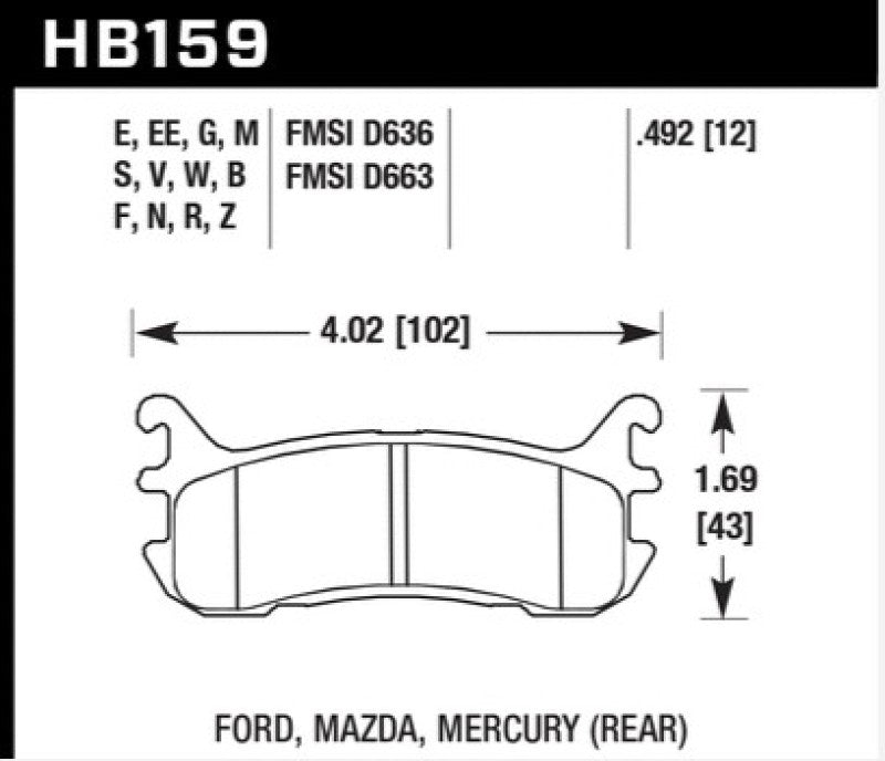 Hawk 03-05 Mazda Miata Rear ER-1 Brake Pad Set-thumbmail-3