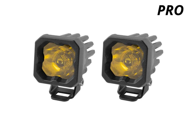 Diode Dynamics Stage Series C1 LED Pod Pro - Yellow Wide Standard ABL (Pair)-thumbmail-3