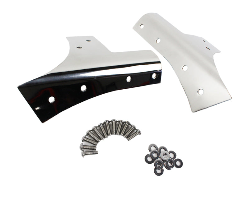 Kentrol 07-18 Jeep Wrangler JK Windshield Supports Pair - Polished Silver-thumbmail-1