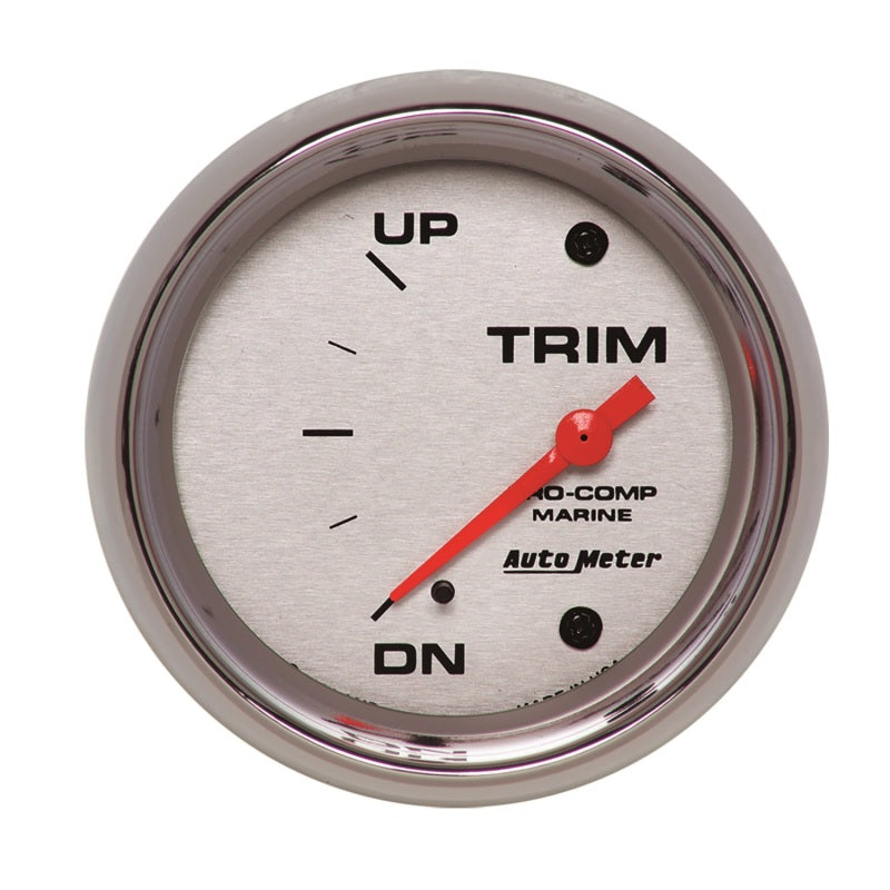 Autometer Marine Chrome Gauge 2-5/8in Electric Trim Level Gauge 0OHM Down - 90OHM Up-thumbmail-1