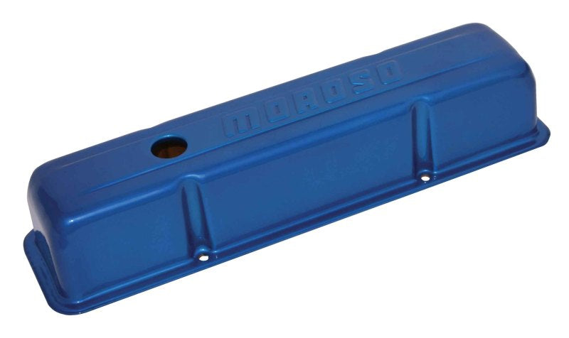 Moroso Chevrolet Small Block Valve Cover - Blue Powder Coat - Single-thumbmail-1