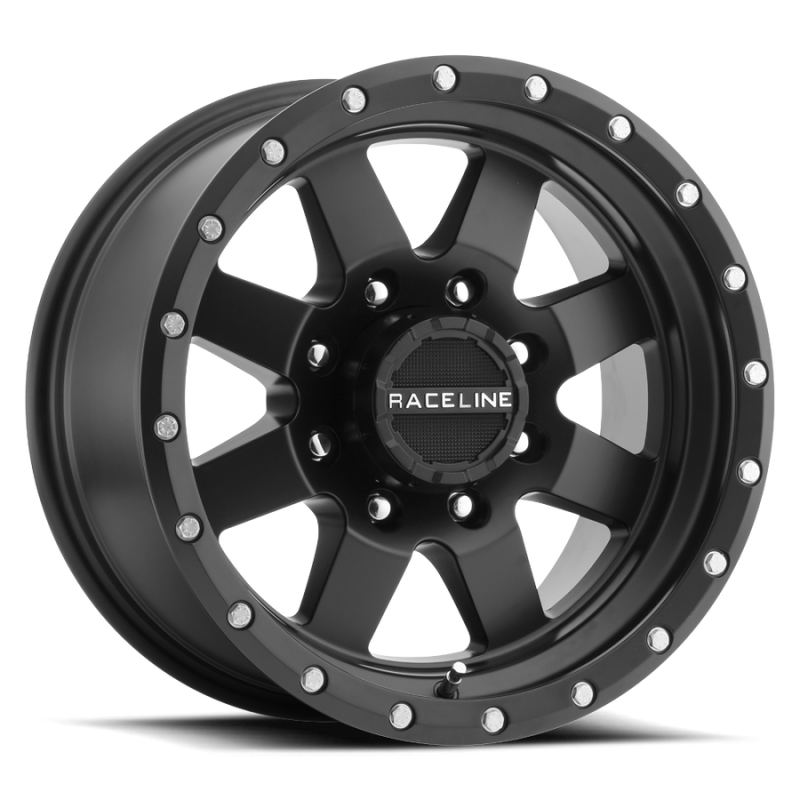 Raceline 935B Defender 17x9in / 5x139.7 BP / -12mm Offset / 107.95mm Bore - Satin Black Wheel-thumbmail-1