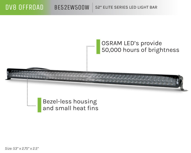 DV8 Offroad 52in Elite Series Light Bar 500W LED - Black-thumbmail-2