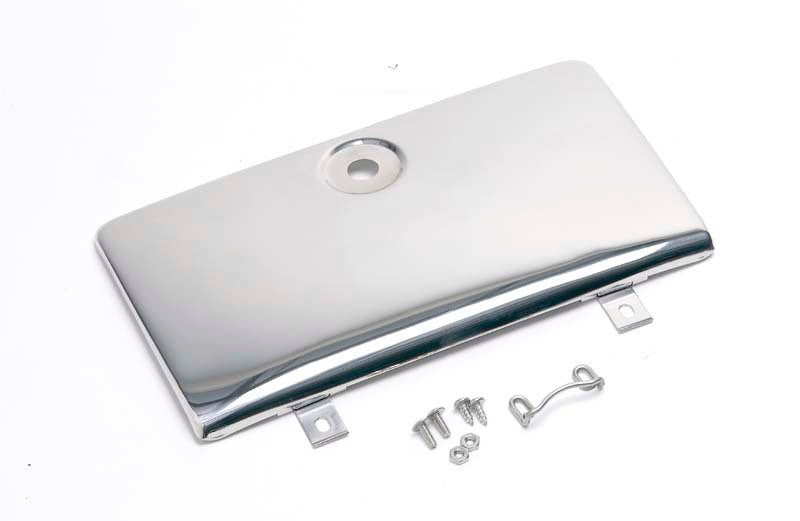 Kentrol 72-86 Jeep CJ Glove Box Door Use with OE Key Lock - Polished Silver-thumbmail-1