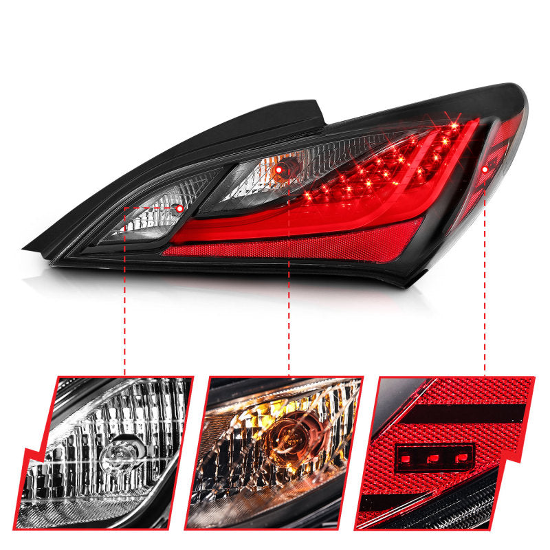 ANZO 10-13 Hyundai Genesis 2DR LED Taillights Smoke-thumbmail-7