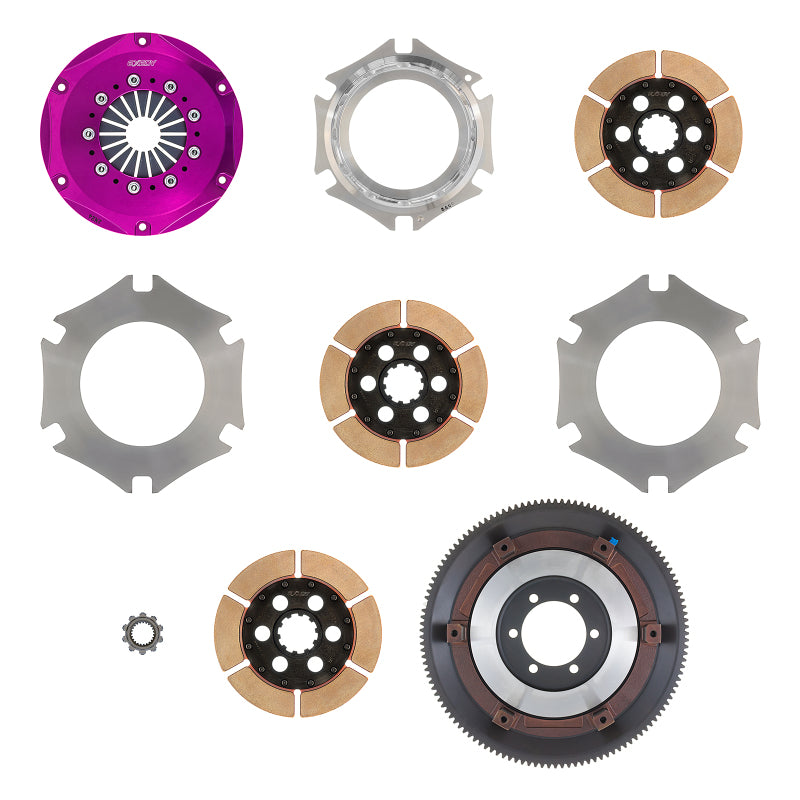 Exedy 1986-1989 Mazda RX-7 R2 Hyper Triple Cerametallic Clutch Rigid Disc Push Type Cover-thumbmail-2