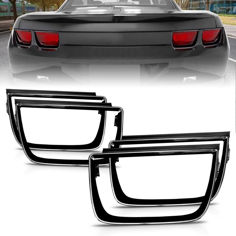 ANZO 2010-2013 Chevrolet Camaro Taillight Bezels - 4pc Gloss Black-thumbmail-1