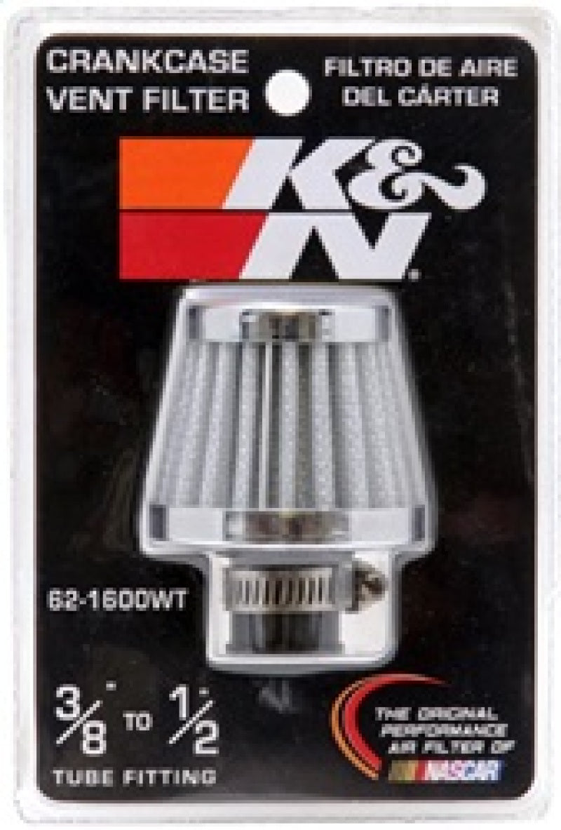 K&N 2in Base OD x .375in Flange ID x 1.75in H Rubber Base Crankcase Vent Filter - White-thumbmail-7