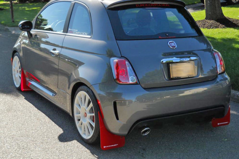 Rally Armor 2012-18 Fiat 500 (Pop/Sport/Lounge/Abarth) Red Mud Flap w/ White Logo-thumbmail-2