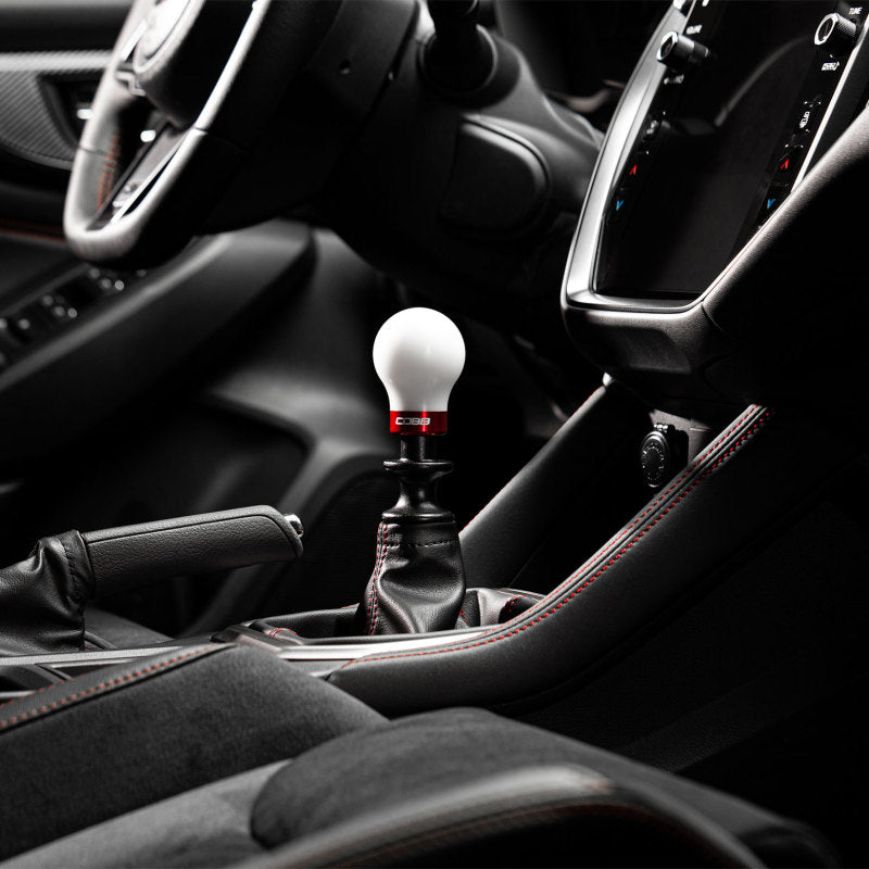 Cobb Subaru 6-Speed Weighted COBB Shift Knob - White (Incl. Both Red + Blk Collars)-thumbmail-1