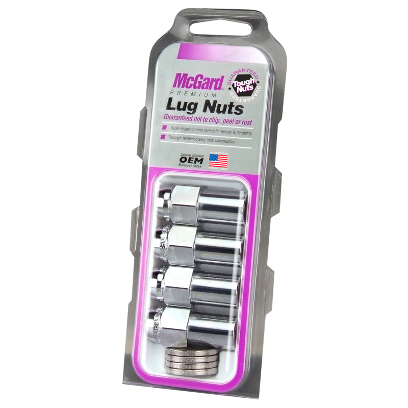 McGard Hex Lug Nut (Long Shank - .946in.) 7/16-20 / 13/16 Hex / 1.85in. Length (4-Pack) - Chrome-thumbmail-7