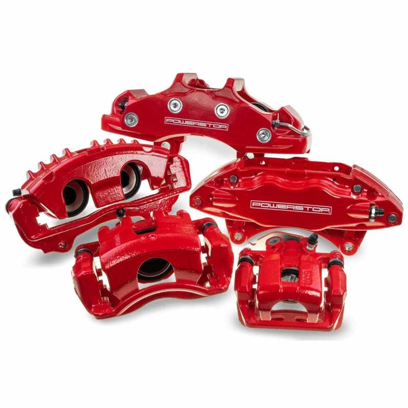 Power Stop 92-98 BMW 318i Front Red Calipers w/Brackets - Pair-thumbmail-4