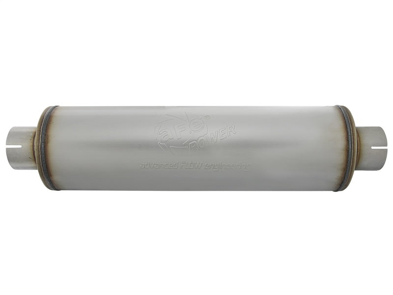 aFe MACH Force-Xp 409 SS Muffler 3-1/2in ID Center/Center x 7in Dia x 24in L - Round Body-thumbmail-2
