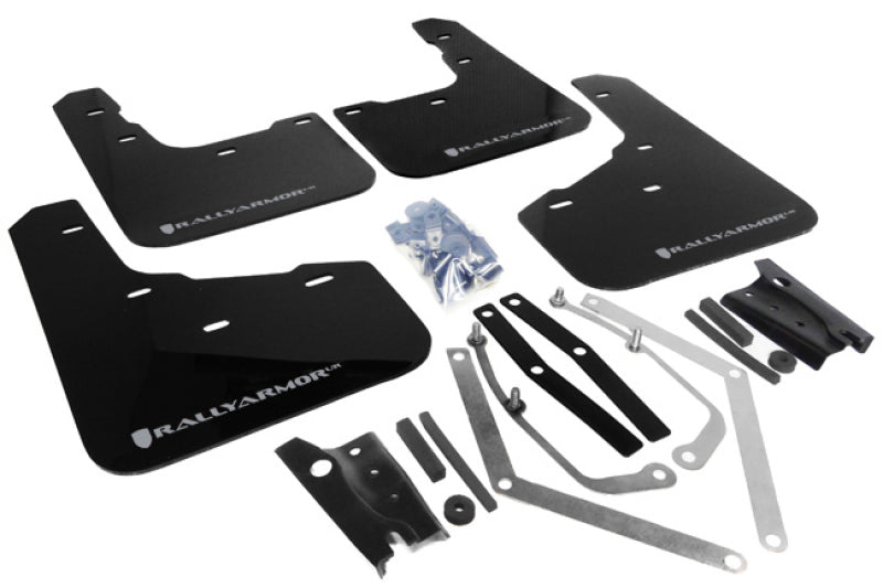 Rally Armor 13-19 USDM Ford Fiesta ST Black UR Mud Flap w/ Silver Logo-thumbmail-1