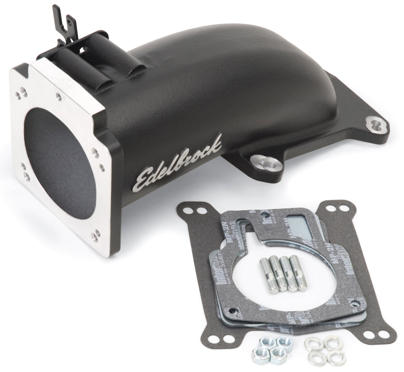 Edelbrock Ultra Low Profile Intake Elbow 90mm Throttle Body to Square-Bore Flange Black Finish-thumbmail-2