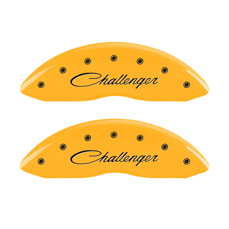 MGP 4 Caliper Covers Engraved Front Challenger Rear RT Yellow Finish Black Char 2006 Dodge Charger-thumbmail-2