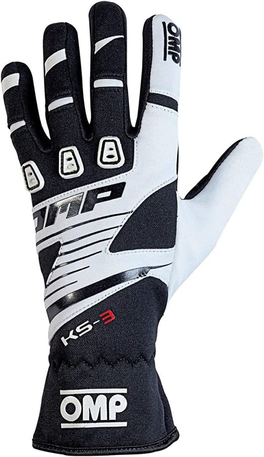OMP KS-3 Gloves Black/White - Size Xxs