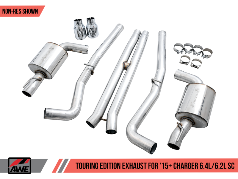 AWE Tuning 2015+ Dodge Charger 6.4L/6.2L SC Non-Resonated Touring Edition Exhaust - Silver Tips-thumbmail-4